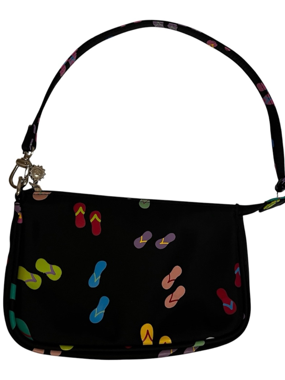 Black Flip-Flop Print Clutch Bag 8x5”